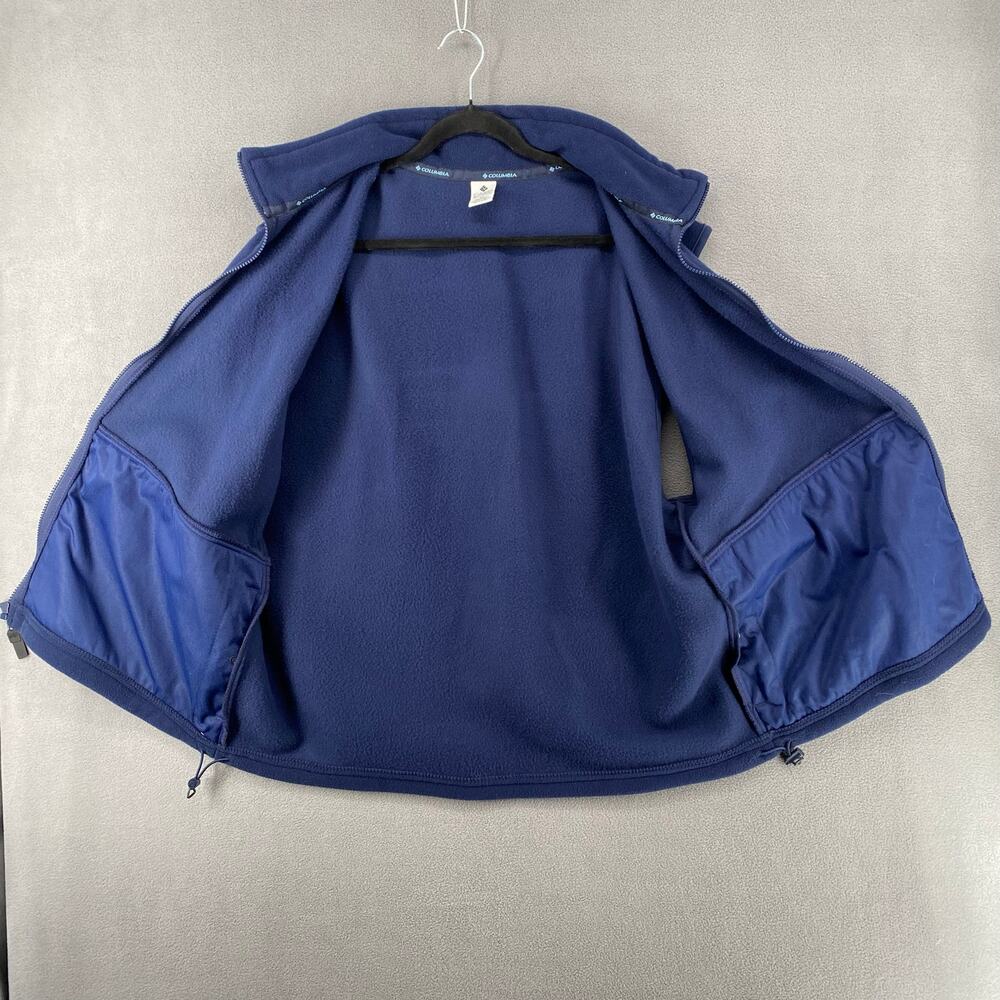 Columbia‎ Fleece Full Zip Vest Mens XL Blue Layering Outdoor Mock Neck Pockets - Picture 5 of 11